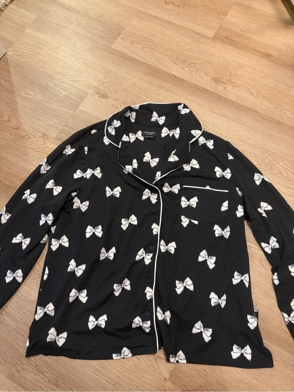 Kate Spade Bow-Print Black Pajamas